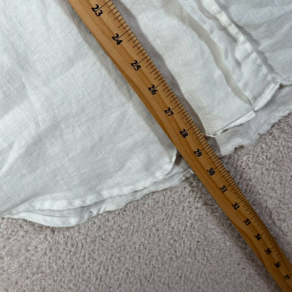 Naracamicie Mens Slim Fit Italian Linen Button Shirt White Office Sz L US Medium - Picture 7 of 10